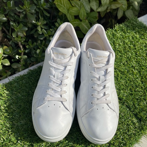 TORY BURCH Low Top Howell white leather sneaker Size 5.5 - Picture 7 of 15